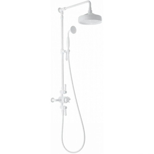Душевая система Wonzon & Woghand Retro WW-B3041-MW 228 мм, со смесителем, белый матовый
