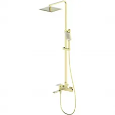 Душевая система Wonzon & Woghand Edge WW-88739003-BG 250 мм, со смесителем, золотой матовый