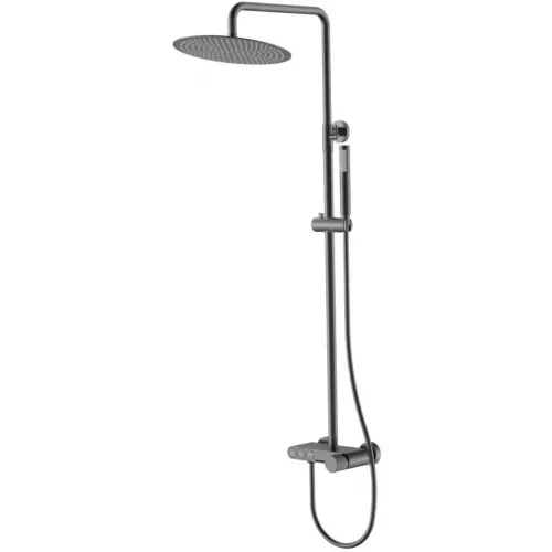 Душевая система Boheme Stick Linea 128-GM.3 300 мм, со смесителем, графит матовый