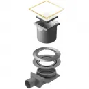 Душевой трап 144x144/50 мм белый глянец/золотой Pestan Confluo Standard White Glass Gold 4 13000159