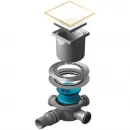 Душевой трап 144x144/50 мм белый глянец/золотой Pestan Confluo Standard White Glass Gold 3 13000158