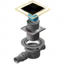 Душевой трап 94x94/50 мм золотой/черный глянец Pestan Confluo Standard Dry Black Glass Gold 2 13000173