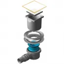 Душевой трап 144x144/50 мм белый глянец/золотой Pestan Confluo Standard White Glass Gold 1 13000156