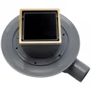 Душевой трап 94x94/50 мм золотой/черный глянец Pestan Confluo Standard Dry Black Glass Gold 1 13000172