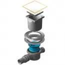 Душевой трап 144x144/50 мм белый глянец/золотой Pestan Confluo Standard White Glass Gold 2 13000157
