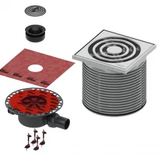 Душевой трап Tece TECEdrainpoint S KDP-S120 105x105/50 мм, с решеткой, перфорированный, хром