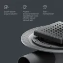 Душевой трап Am.Pm MasterFlow W01BD-P11-010-01BM 99x99/50 мм, с решеткой, перфорированный, черный матовый