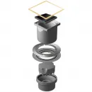 Душевой трап 144x144/50 мм золотой/черный глянец Pestan Confluo Standard Black Glass Gold Vertical 13000166