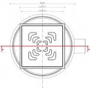 Душевой трап Pestan Confluo Standard Square Mask 1 13000073 144x144/50 мм, с решеткой, перфорированный, хром