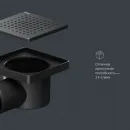 Душевой трап Am.Pm PrimeFlow W02BD-P11-010-01BM 100x100/50 мм, с решеткой, перфорированный, черный матовый