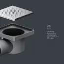 Душевой трап Am.Pm PrimeFlow W02BD-P11-010-01SB 100x100/50 мм, с решеткой, перфорированный, матовый хром