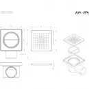 Душевой трап Am.Pm PrimeFlow W02BD-P11-010-01SB 100x100/50 мм, с решеткой, перфорированный, матовый хром