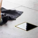 Душевой трап 144x144/50 мм золотой/черный глянец Pestan Confluo Standard Black Glass Gold 2 13000153