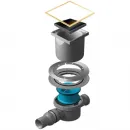 Душевой трап 144x144/50 мм золотой/черный глянец Pestan Confluo Standard Black Glass Gold 2 13000153