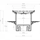 Душевой трап Pestan Confluo Standard Square Mask Vertical 13000076 144x144/50 мм, с решеткой, перфорированный, хром
