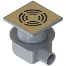 Душевой трап Boheme Smart Design 984-10-MG 100x100/50 мм, с решеткой, перфорированный, золотой матовый