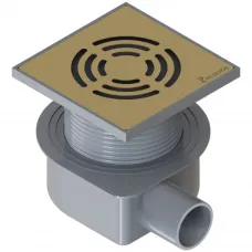 Душевой трап Boheme Smart Design 984-10-MG 100x100/50 мм, с решеткой, перфорированный, золотой матовый