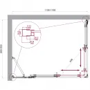Душевой уголок BelBagno Luce LUCE-AH-21-115/90-C-Cr 115x90 см, профиль хром, стекло прозрачное