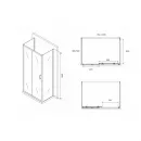 Душевой уголок 100x70 см Abber Schwarzer Diamant AG30100B-S70B-S70B прозрачное