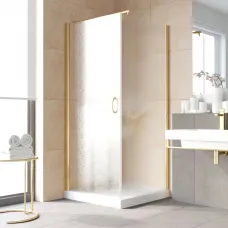 Душевой уголок Vegas Glass EP-Fis LUX 90*110 09 02 L 90x110 см L, профиль золотой, стекло шиншилла