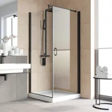 Душевой уголок Vegas Glass EP-Fis LUX 90*120 02M crystalvision R 90x120 см R, профиль черный матовый, стекло прозрачное