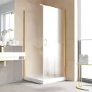 Душевой уголок Vegas Glass EP-Fis LUX 90*110 09 02 R 90x110 см R, профиль золотой, стекло шиншилла