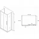 Душевой уголок 150x75 см Abber Schwarzer Diamant AG30150H-S75-S75 прозрачное