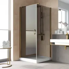 Душевой уголок Vegas Glass EP-Fis LUX 90*120 05 07 L 90x120 см L, профиль бронза, стекло графитовое