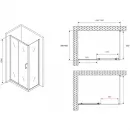 Душевой уголок 120x60 см Abber Schwarzer Diamant AG301205-S605 прозрачное