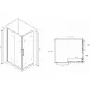 Душевой уголок 120x90 см Abber Schwarzer Diamant AG02129MH матовое