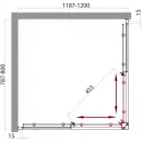 Душевой уголок 120x80 см BelBagno Uno UNO-AH-2-120/80-C-Cr прозрачное