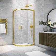Душевой уголок Vegas Glass ZS-F TUR NOVO 120*90 09 02 120x90 см, профиль золотой, стекло шиншилла
