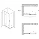 Душевой уголок 120x50 см Abber Schwarzer Diamant AG30120B-S50B прозрачное
