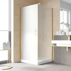 Душевой уголок Vegas Glass EP-Fis LUX 90*110 09 10 L 90x110 см L, профиль золотой, стекло сатин