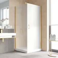 Душевой уголок Vegas Glass EP-Fis LUX 90*110 09 10 R 90x110 см R, профиль золотой, стекло сатин