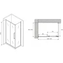 Душевой уголок 150x100 см Abber Schwarzer Diamant AG30150MH-S100M матовое