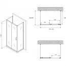 Душевой уголок 120x60 см Abber Schwarzer Diamant AG30120B-S60B-S60B прозрачное