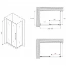 Душевой уголок 100x80 см Abber Schwarzer Diamant AG30100BMH-S80BM матовое