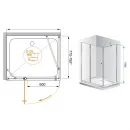 Душевой уголок Cezares Triumph 110x80 см текстурное стекло TRIUMPH-D-AH-1-110/80-P-Cr-R