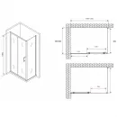 Душевой уголок 120x50 см Abber Schwarzer Diamant AG30120B5-S50B5 прозрачное