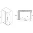 Душевой уголок 150x70 см Abber Schwarzer Diamant AG30150MH-S70M матовое
