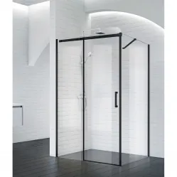 Душевой уголок 120x90 см BelBagno ACQUA-AH-1-120/90-C-NERO прозрачное