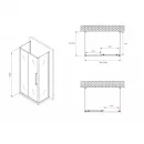 Душевой уголок 100x80 см Abber Schwarzer Diamant AG30100BMH-S80BM-S80BM матовое