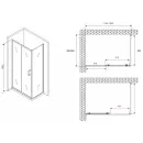 Душевой уголок 120x60 см Abber Schwarzer Diamant AG30120B5-S60B5 прозрачное