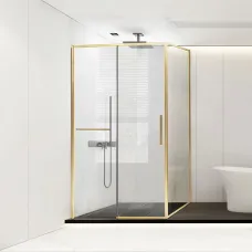 Душевой уголок Vincea Slim Soft VSR-1SS8015CLG 150x80 см, профиль золотой матовый, стекло прозрачное