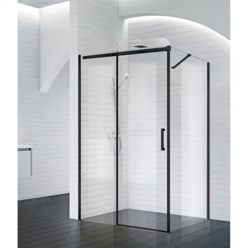 Душевой уголок 140x90 см BelBagno ACQUA-AH-1-140/90-C-NERO прозрачное