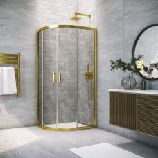 Душевой уголок Vegas Glass ZS-F TUR NOVO 120*90 09 07 120x90 см, профиль золотой, стекло графитовое