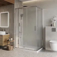 Душевой уголок BelBagno Luce LUCE-AH-21-145/90-C-Cr 145x90 см, профиль хром, стекло прозрачное