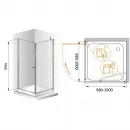 Душевой уголок 100x100 см Cezares ELENA-W-A-1-100-P-Cr-L текстурное стекло