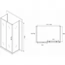 Душевой уголок 120x75 см Abber Schwarzer Diamant AG30120B-S75B-S75B прозрачное